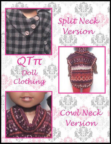 QTπ Doll Clothing WellieWishers Poncho 14.5" Doll Clothes Pattern Pixie Faire