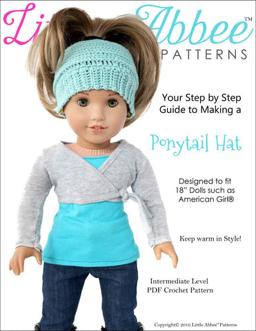 Little Abbee Crochet Ponytail Hat Crochet Pattern Pixie Faire