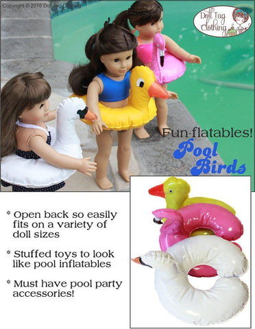 Doll Tag Clothing 18 Inch Modern Fun-flatable Pool Birds 18" Doll Accessories Pixie Faire