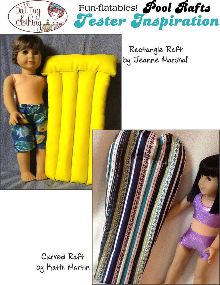 Doll Tag Clothing 18 Inch Modern Fun-flatable Pool Rafts 18" Doll Accessories Pixie Faire