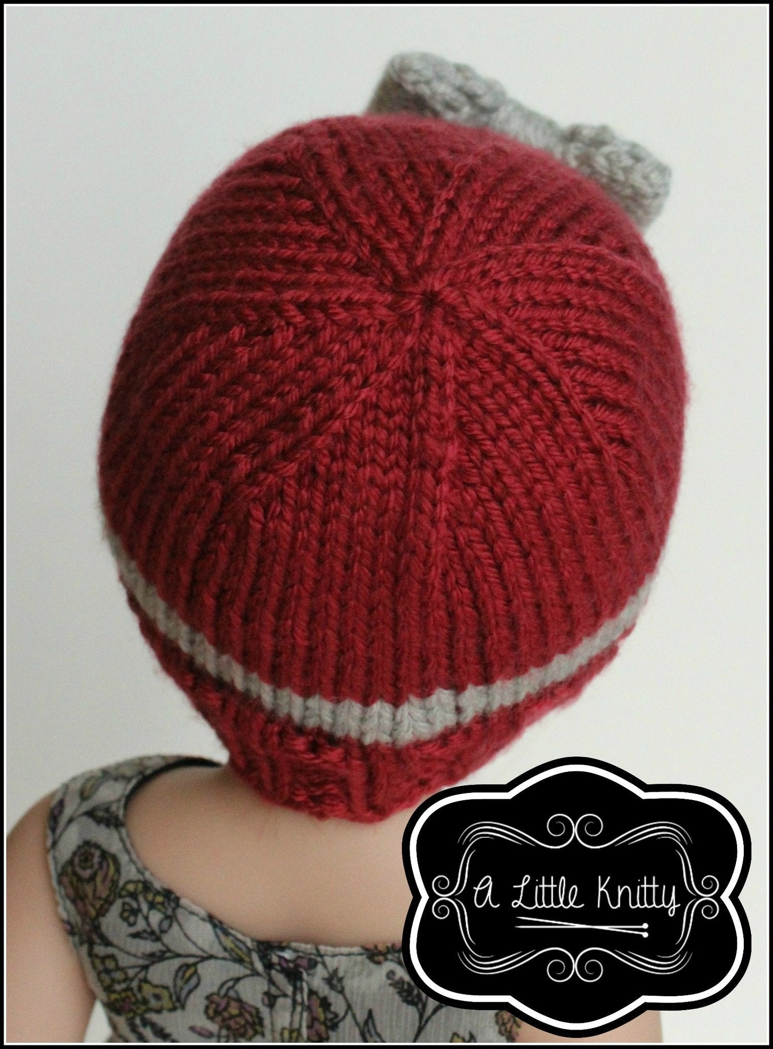 A Little Knitty Knitting Portia Bow Hat Knitting Pattern for Girls and 14-16" Dolls Pixie Faire