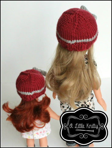 A Little Knitty Knitting Portia Bow Hat Knitting Pattern for Girls & Les Cheries Dolls Pixie Faire