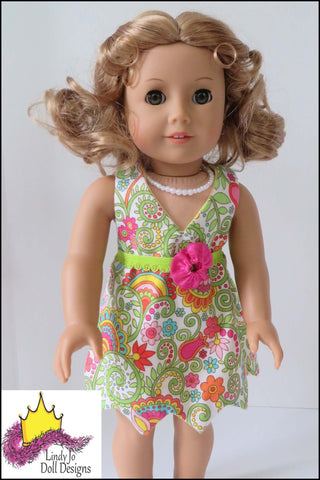 Lindy Jo Doll Designs 18 Inch Modern Pretty Point Dress 18" Doll Clothes Pattern Pixie Faire