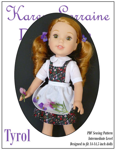 Karen Lorraine Design WellieWishers Tyrol 14-14.5 Inch Doll Clothes Pattern Pixie Faire