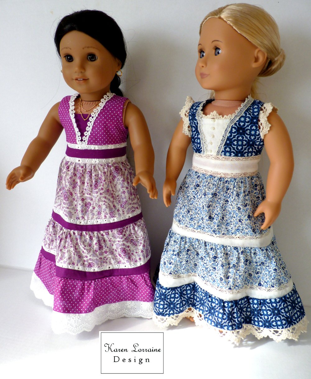 Karen Lorraine Design 18 Inch Modern Prairie Chic 18" Doll Clothes Pattern Pixie Faire