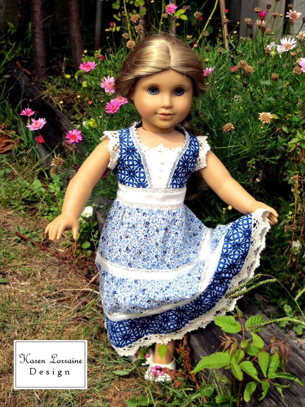 Karen Lorraine Design 18 Inch Modern Prairie Chic 18" Doll Clothes Pattern Pixie Faire