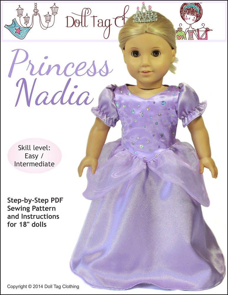 Doll Tag Clothing 18 Inch Modern Princess Nadia 18" Doll Clothes Pattern Pixie Faire