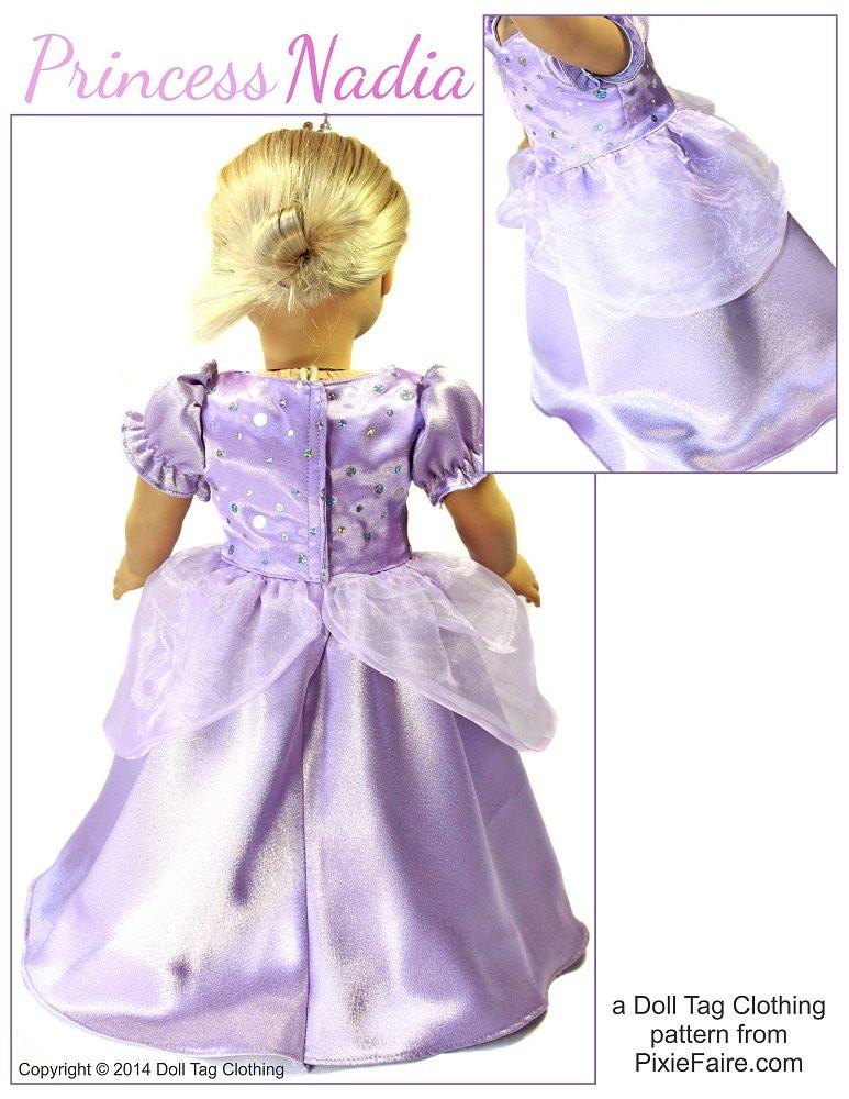 Doll Tag Clothing 18 Inch Modern Princess Nadia 18" Doll Clothes Pattern Pixie Faire