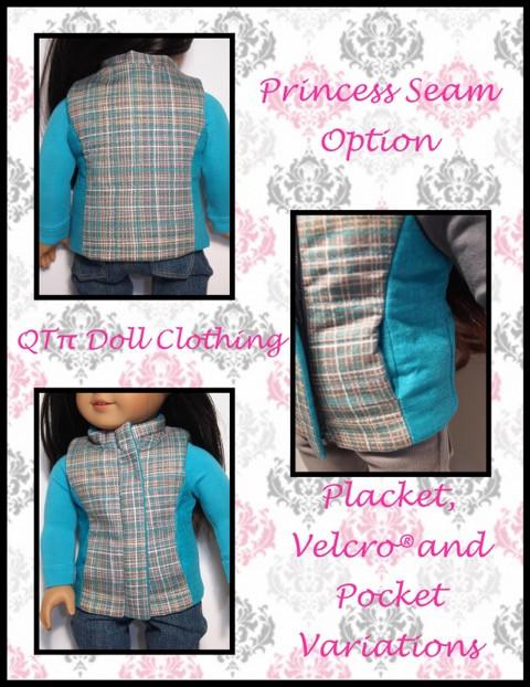 QTπ Doll Clothing 18 Inch Modern Puffer Vest 18" Doll Clothes Pattern Pixie Faire