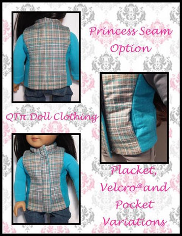 QTπ Doll Clothing 18 Inch Modern Puffer Vest 18" Doll Clothes Pattern Pixie Faire