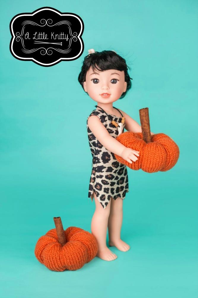 A Little Knitty Amigurumi Pumpkin Season Knitting Accessory Pattern for 13-18 Inch Dolls Pixie Faire