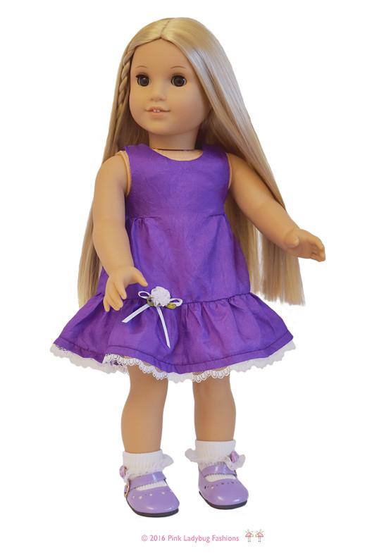Pink Ladybug 18 Inch Modern Springtime Dress 18" Doll Clothes Pattern Pixie Faire