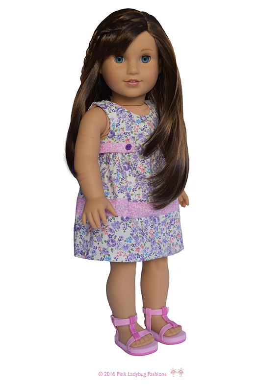 Pink Ladybug 18 Inch Modern Springtime Dress 18" Doll Clothes Pattern Pixie Faire