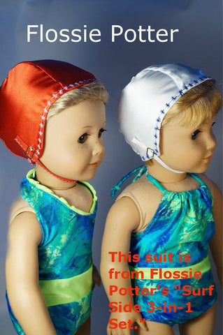 Flossie Potter 18 Inch Historical 1950s Swimsuit and Retro Swim Cap Bundle 18" Doll Clothes Pattern Pixie Faire