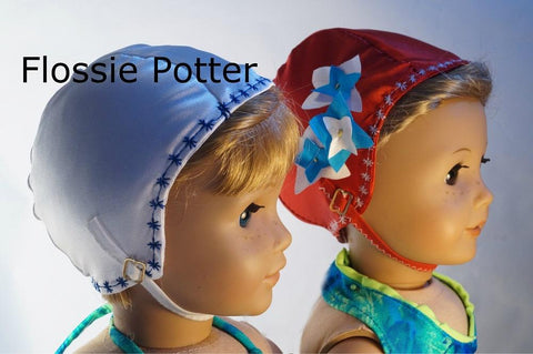 Flossie Potter 18 Inch Historical 1950s Swimsuit and Retro Swim Cap Bundle 18" Doll Clothes Pattern Pixie Faire