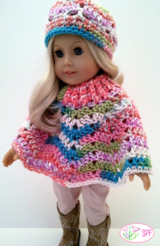 Sweet Pea Fashions Crochet Ribbed Neck Ripple Poncho and Hat Crochet Pattern Pixie Faire
