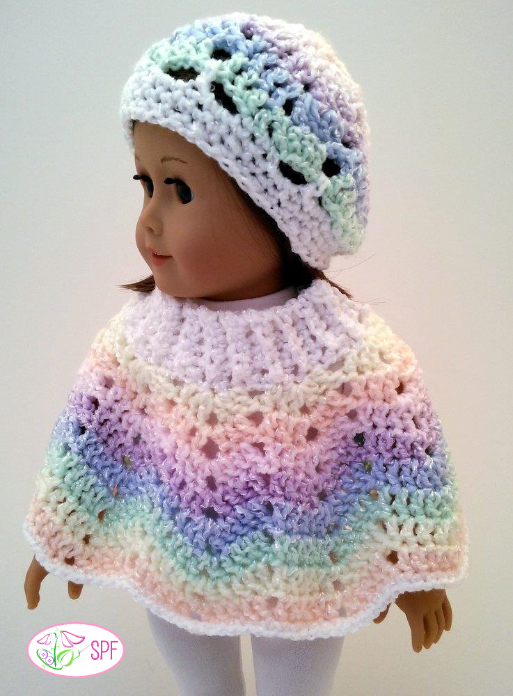Sweet Pea Fashions Crochet Ribbed Neck Ripple Poncho and Hat Crochet Pattern Pixie Faire