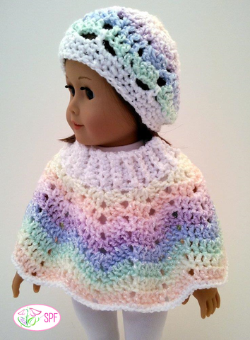 Sweet Pea Fashions Crochet Ribbed Neck Ripple Poncho and Hat Crochet Pattern Pixie Faire