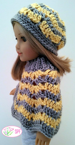 Sweet Pea Fashions Crochet Ribbed Neck Ripple Poncho and Hat Crochet Pattern Pixie Faire
