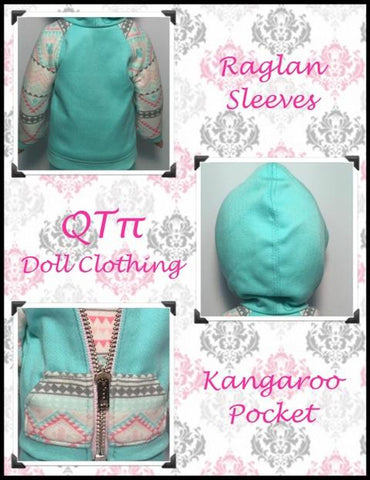 QTπ Doll Clothing WellieWishers Rough N Tumble Hoodie 14.5" Doll Clothes Pattern Pixie Faire