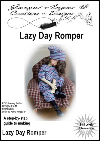 Jacqui Angus Creations & Designs BJD Lazy Day Romper Pattern for MSD Ball Jointed Dolls Pixie Faire