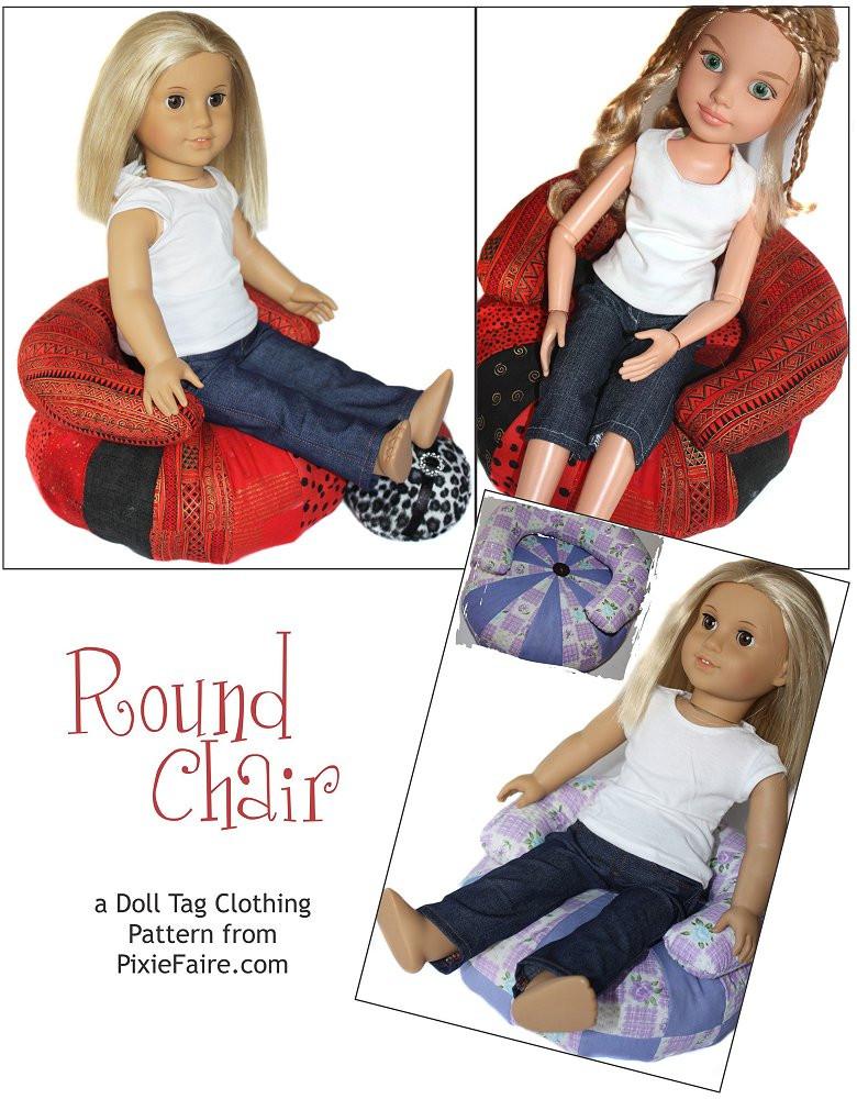 Doll Tag Clothing 18 Inch Modern Round Chair for 18" Dolls Pixie Faire