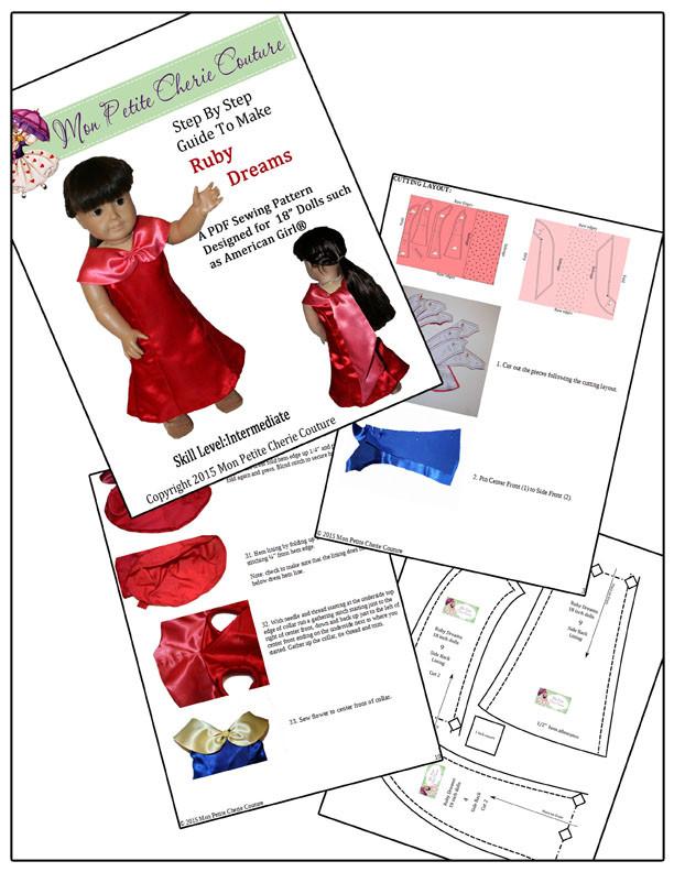 Mon Petite Cherie Couture 18 Inch Modern Ruby Dreams 18" Doll Clothes Pixie Faire