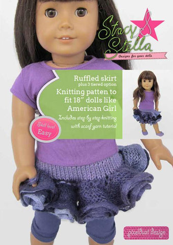 Stacy and Stella Knitting Ruffled Skirt Knitting Pattern Pixie Faire