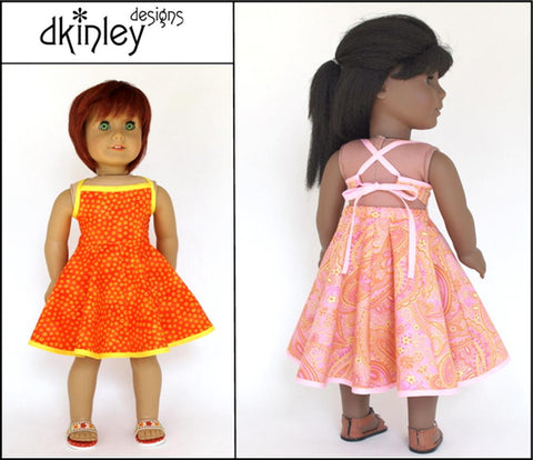 Dkinley Designs 18 Inch Modern Sweet All Around Sundress 18" Doll Clothes Pattern Pixie Faire