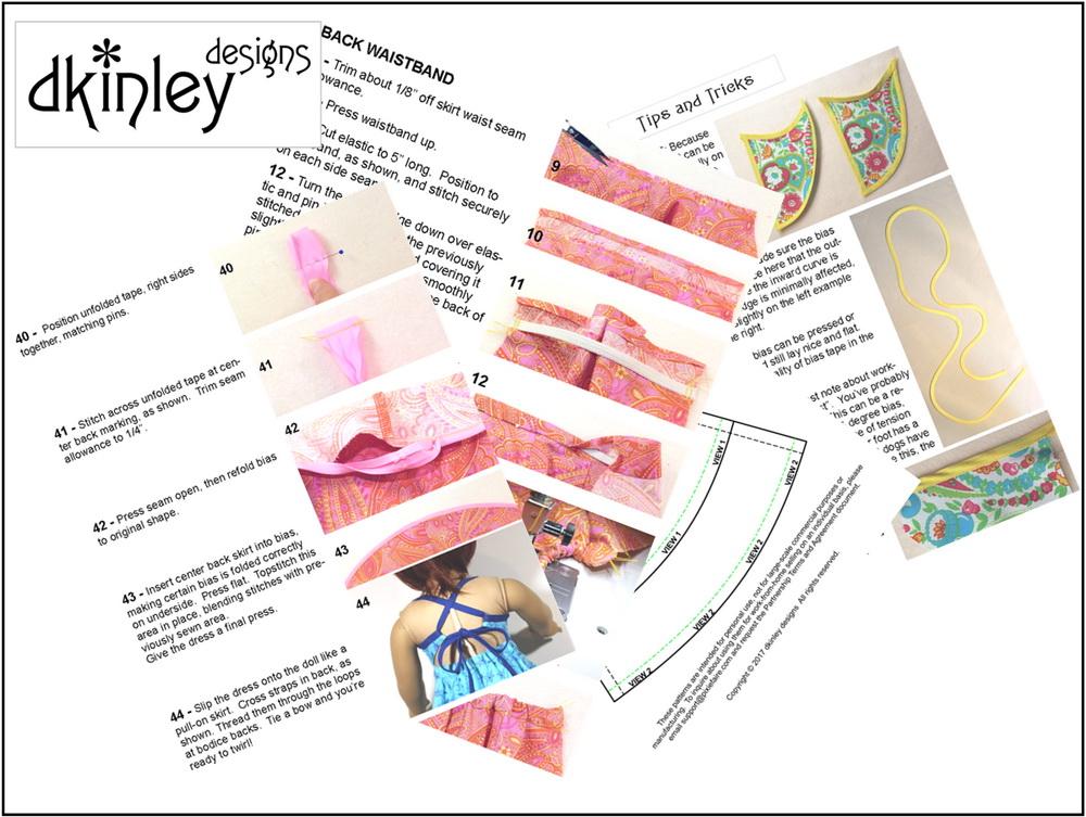 Dkinley Designs 18 Inch Modern Sweet All Around Sundress 18" Doll Clothes Pattern Pixie Faire