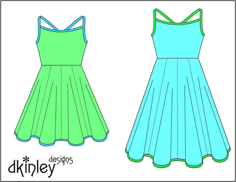 Dkinley Designs 18 Inch Modern Sweet All Around Sundress 18" Doll Clothes Pattern Pixie Faire