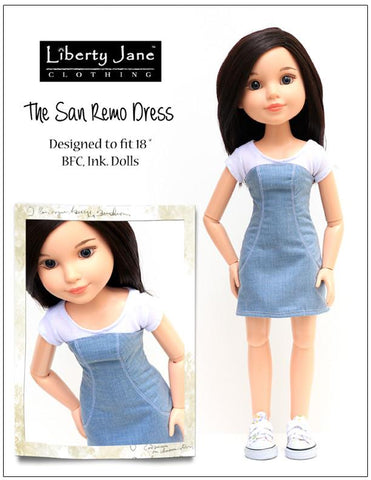 Liberty Jane BFC Ink San Remo Dress Pattern for BFC, Ink. Dolls Pixie Faire