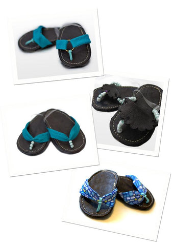 Stacy and Stella Shoes Pacific Blue Sandals 18" Doll Shoes Pixie Faire