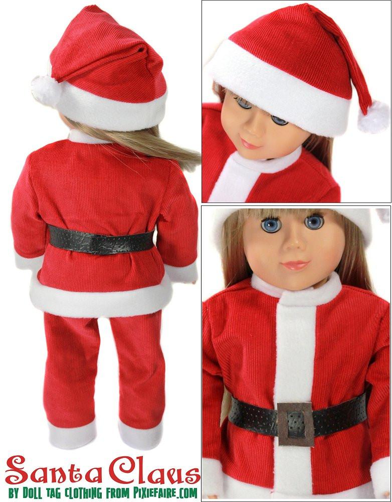 Doll Tag Clothing 18 Inch Modern Santa Claus 18" Doll Clothes Pattern Pixie Faire