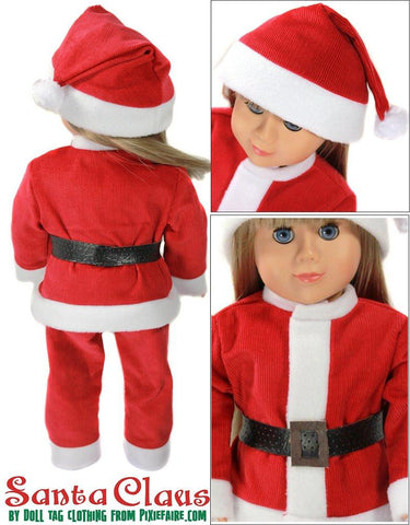 Doll Tag Clothing 18 Inch Modern Santa Claus 18" Doll Clothes Pattern Pixie Faire