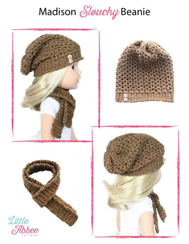 Little Abbee WellieWishers Madison Slouchy Beanie Crochet Pattern for 13-14.5" Dolls Pixie Faire