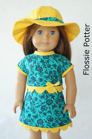 Flossie Potter 18 Inch Modern Sweet Scallops Skirt & Top 18" Doll Clothes Pattern Pixie Faire