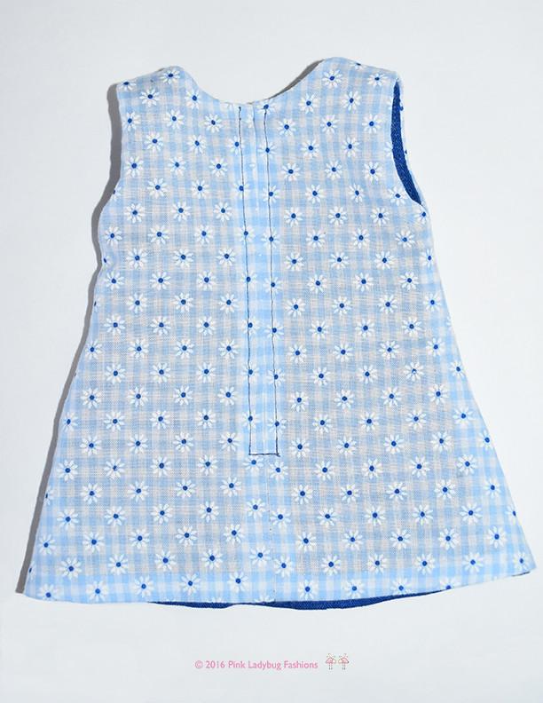 Pink Ladybug 18 Inch Modern Scalloped A-line Dress 18" Doll Clothes Pattern Pixie Faire