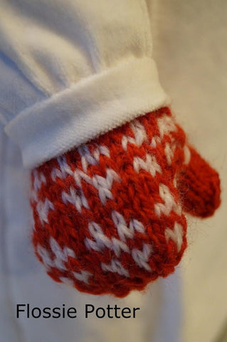 Flossie Potter Knitting Scandinavian Mittens & Hat Knitting Pattern Pixie Faire