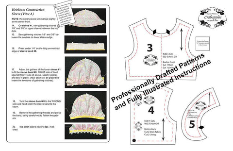 Crabapples Kidz n Cats School Girl Dresses Pattern for Kidz N Cats Dolls Pixie Faire