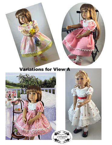 Crabapples Kidz n Cats School Girl Dresses Pattern for Kidz N Cats Dolls Pixie Faire