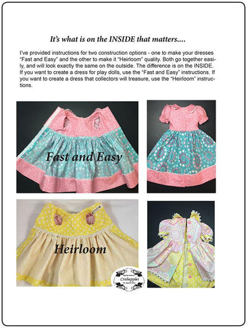 Crabapples Kidz n Cats School Girl Dresses Pattern for Kidz N Cats Dolls Pixie Faire