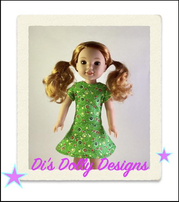Di's Dolly Designs WellieWishers Spring Fling Dress 14.5" Doll Clothes Pattern Pixie Faire