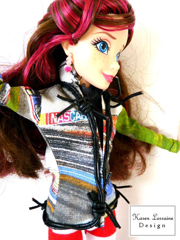 Karen Lorraine Design Monster High Shanghai Jacket Pattern for 10-12" Fashion Dolls Pixie Faire