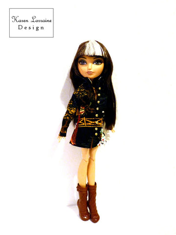 Karen Lorraine Design Monster High Shanghai Jacket Pattern for 10-12" Fashion Dolls Pixie Faire