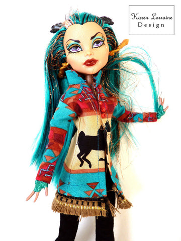 Karen Lorraine Design Monster High Shanghai Jacket Pattern for 10-12" Fashion Dolls Pixie Faire