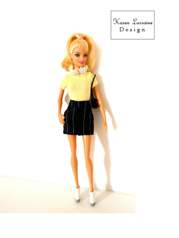 Karen Lorraine Design Barbie Shanghai Skirt Pattern for 9 -11-1/2" Fashion Dolls Pixie Faire