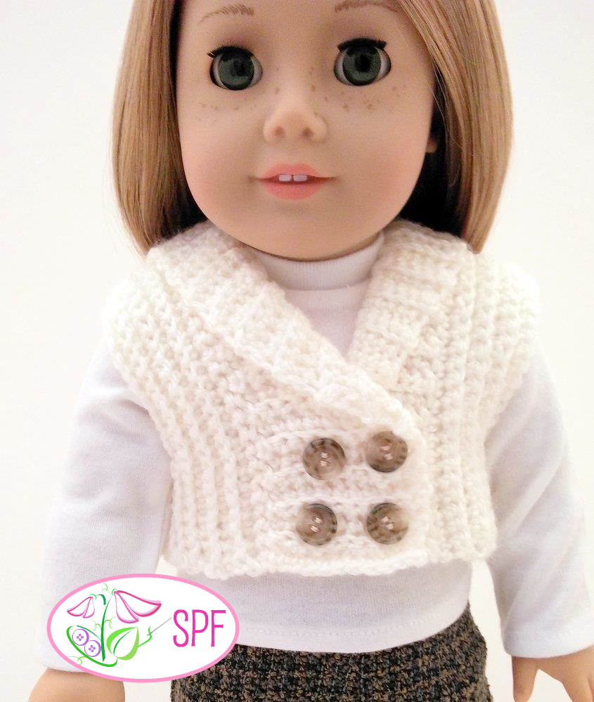 Sweet Pea Fashions Crochet Crocheted Shawl Collar Vest Crochet Pattern Pixie Faire