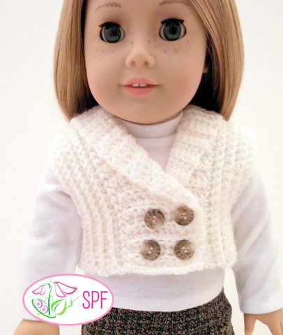 Sweet Pea Fashions Crochet Crocheted Shawl Collar Vest Crochet Pattern Pixie Faire