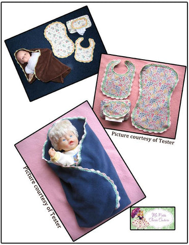 Mon Petite Cherie Couture Bitty Baby/Twin Shells on Edge Sewing and Crochet Pattern 15" Baby Doll Clothes Pixie Faire